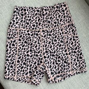 Pink leopard shorts